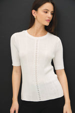 Women's Knit Shirt | Pointelle Slim Fit Knit Shirt