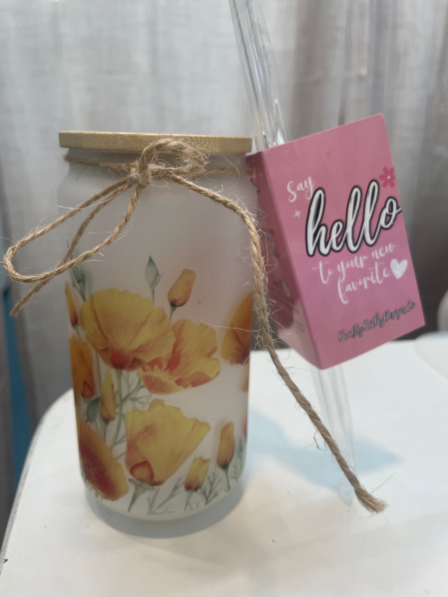 Poppy Frosted Glass Cups