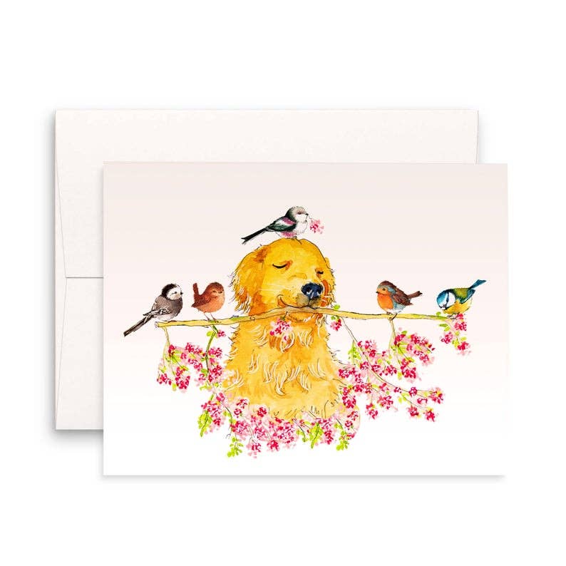 Spring Bird Dog - Easter Card