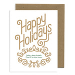 Letterpress Greeting Card | Happy Holidays Deep Breath, Almost Over