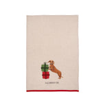 Holiday Kitchen Towel | Christmas Naughty Dachshund Dog