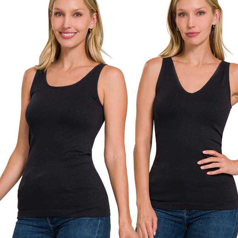 Two Way Tank | V-neck/Scoop neck Seamless