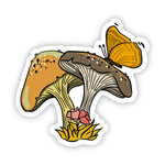 Sticker | Floral Mushrooms with Butterfly