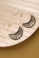 HALF MOON DROP EARRINGS | BLACK