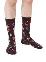 Bamboo Crew Socks - Men's Collection - Wine Time - Burgundy