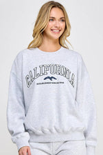 California Oversized Sweatshirt | Fleece Embroidered