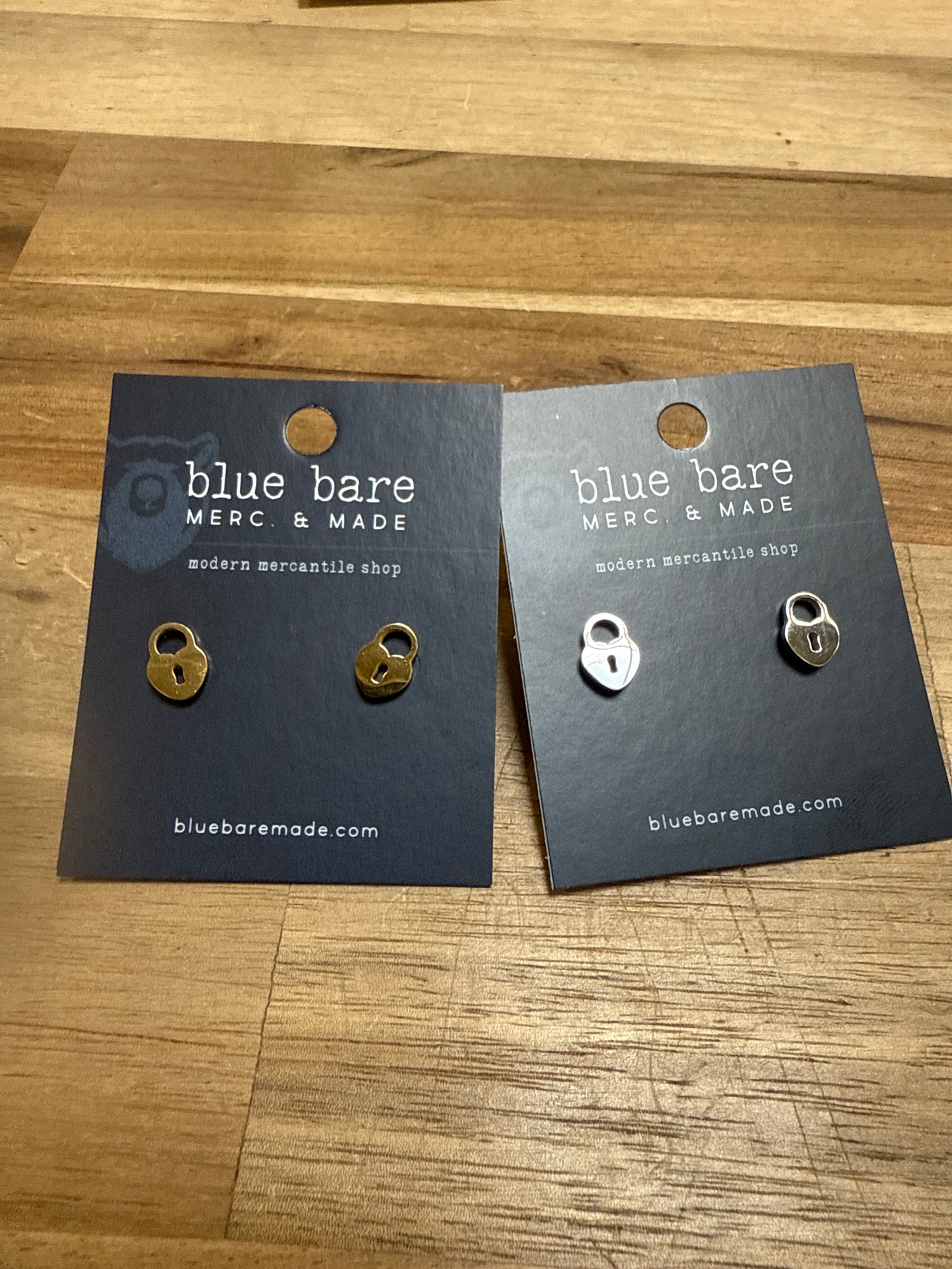 Stainless Stud Earrings | Heart Padlocks