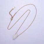 Handmade Necklace | Stainless Steel Clear Quartz Gemstone 17