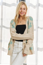 WOMEN'S CARDIGAN | BUTTON DOWN BLUE HEART SWEATER