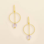Refined Glass Drop Earrings | Pink/Gold