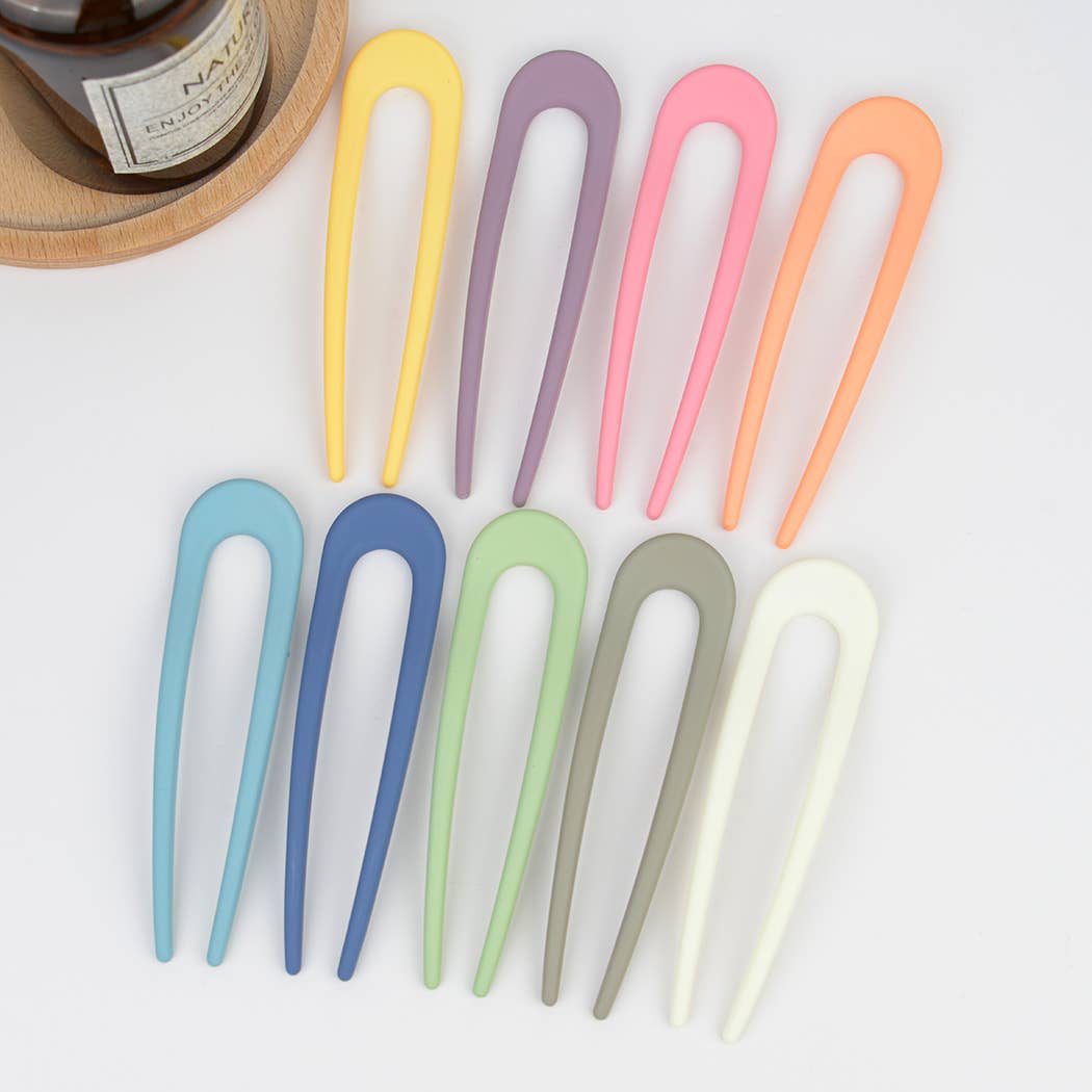 4.52''Candy Color U-shaped Hair Fork Hair Sticks