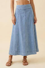 Women's Skirt | BLEACHED DENIM MAXI