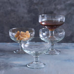 Pebbled Artisan Hand-Blown Glass Cup | Footed Compote | Medium | 8.5 oz