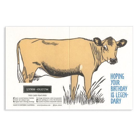 *Greeting Card | Cow Birthday (Letterpress)