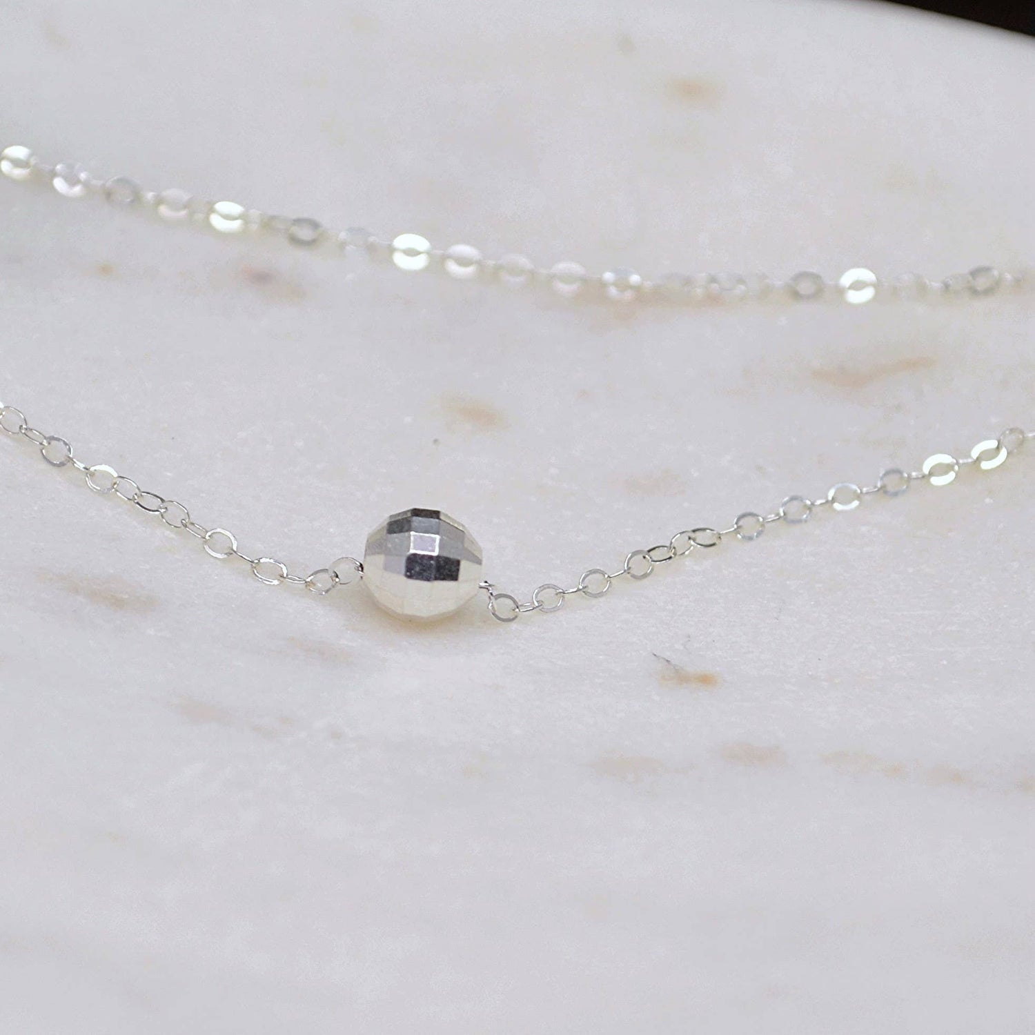 +Necklace | Disco Mirror Ball - Sterling Silver