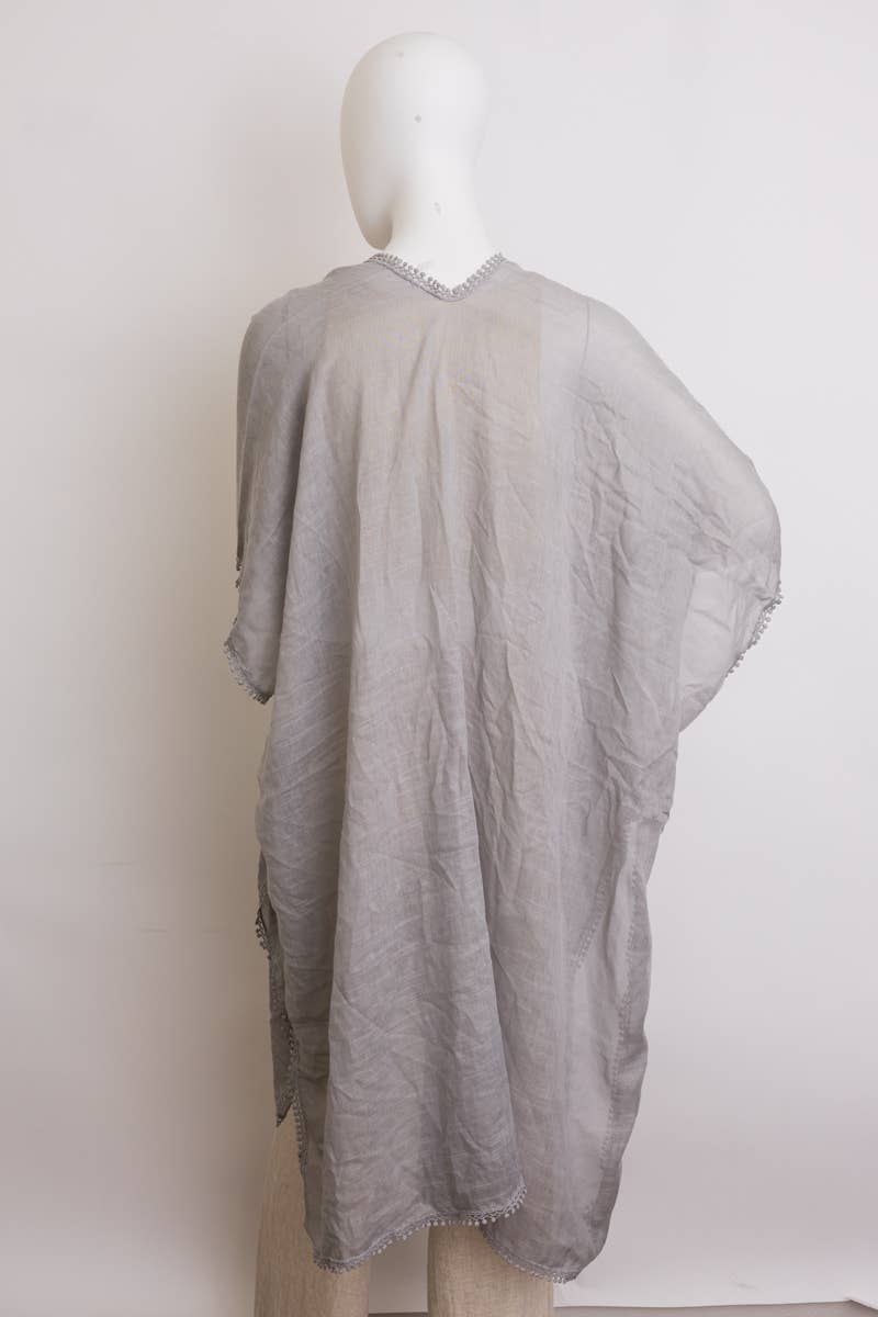 Lightweight Kimono Wrap | Crochet Trim Boho