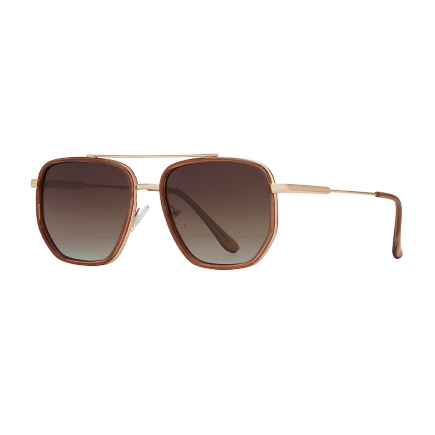 Blue Planet Sunglasses | Flynn - Milky Mocha / Matte Gold / Gradient Brown