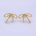 Ribbon Bow Earrings | 14K Gold Filled Minimalist Tied Ribbon Bow Stud