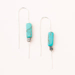 Rectangle Stone Earring | Turquoise/Black/Silver