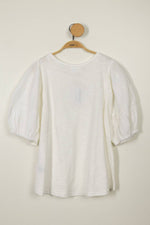 Mineral Washed Puff Sleeve Top
