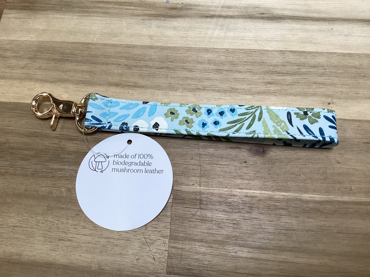 Wristlet Keychain | Waterfall (Mushroom Leather)
