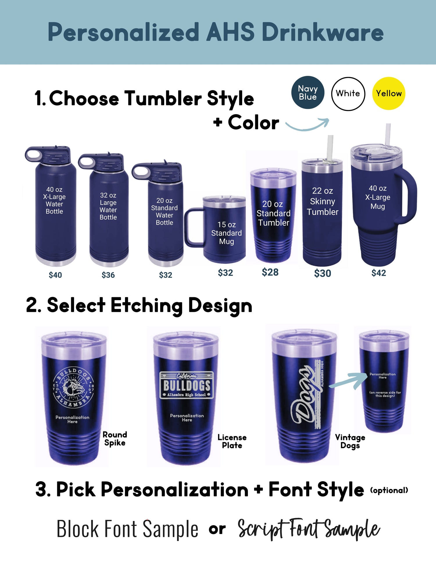 Drinkware | Alhambra High School Bulldogs