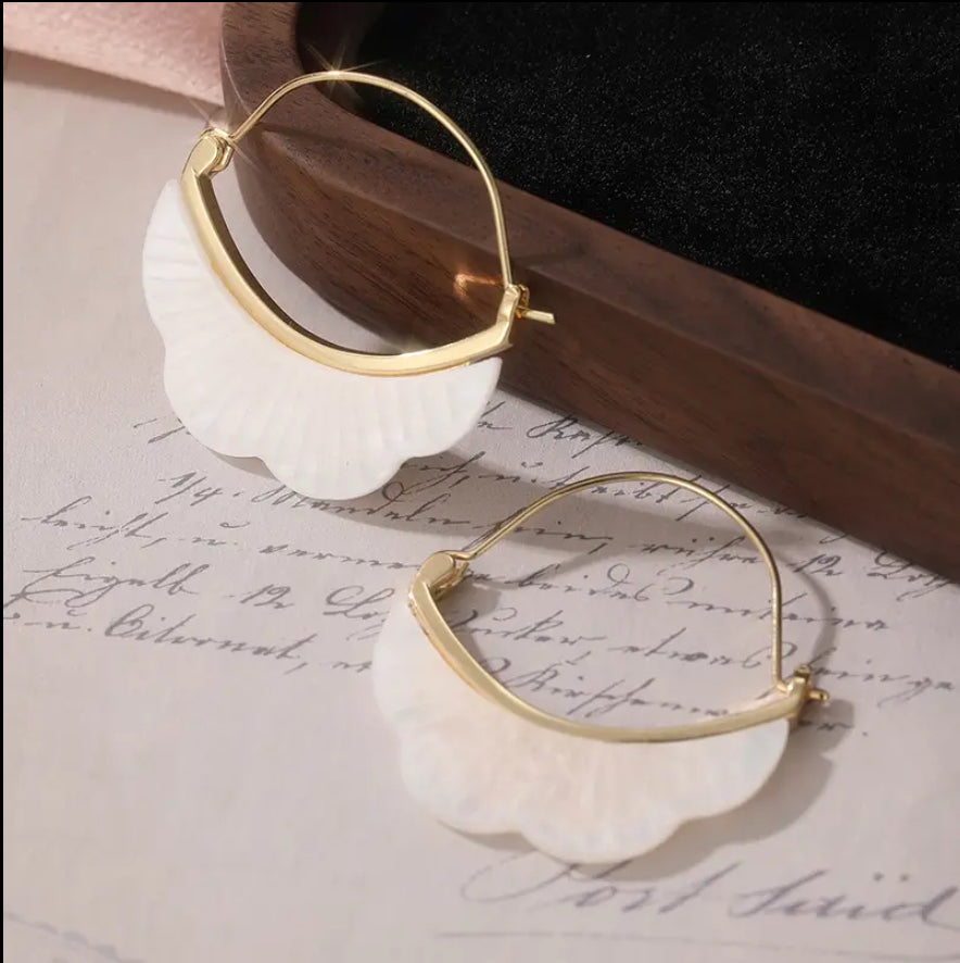Dangle Earrings | Mother of Pearl Hoops