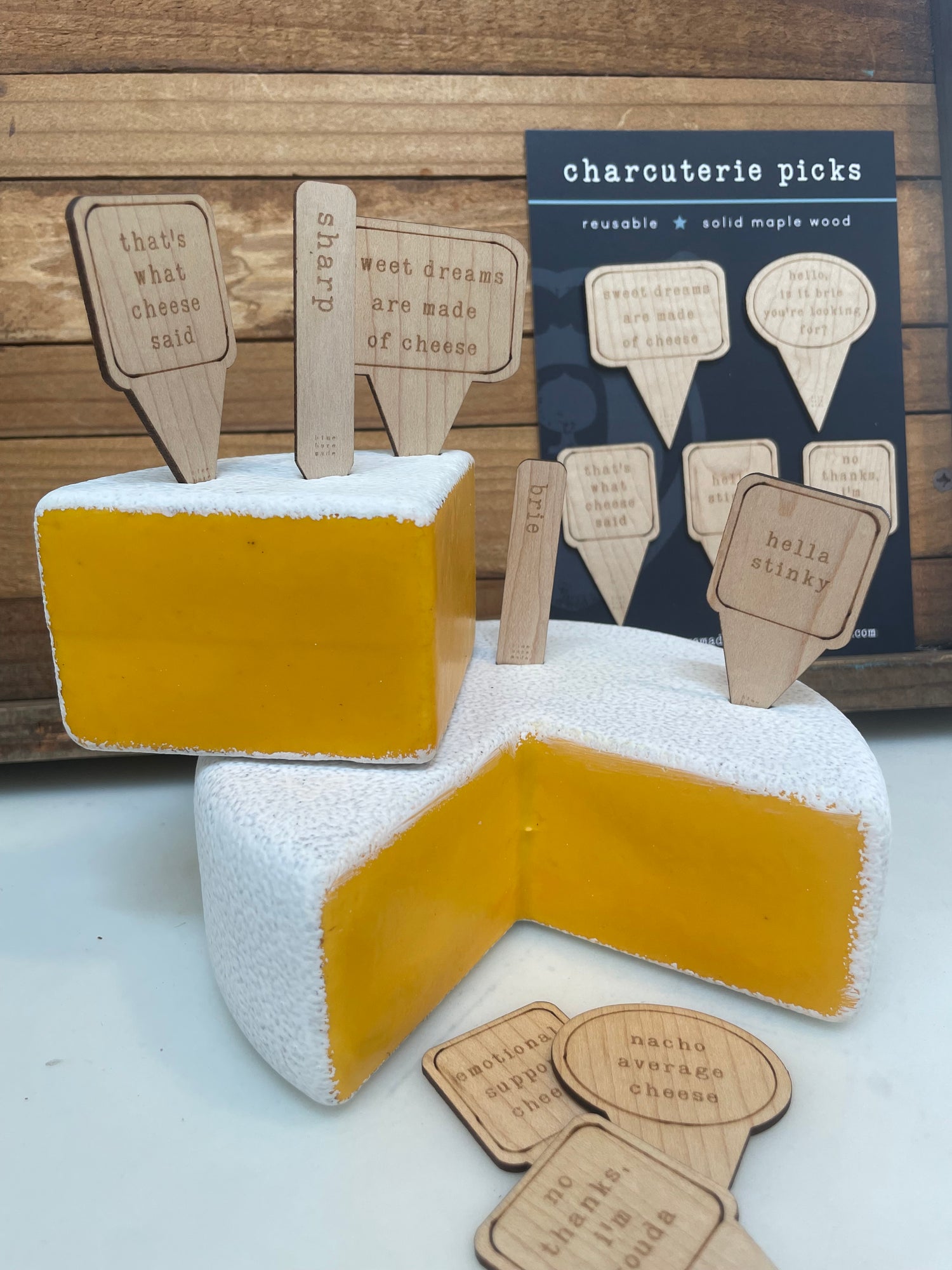 Wooden Charcuterie Picks | reusable + punny