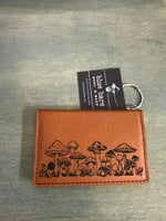 I.D. Card Holder Keychain Wallet | Mushroom Engraving