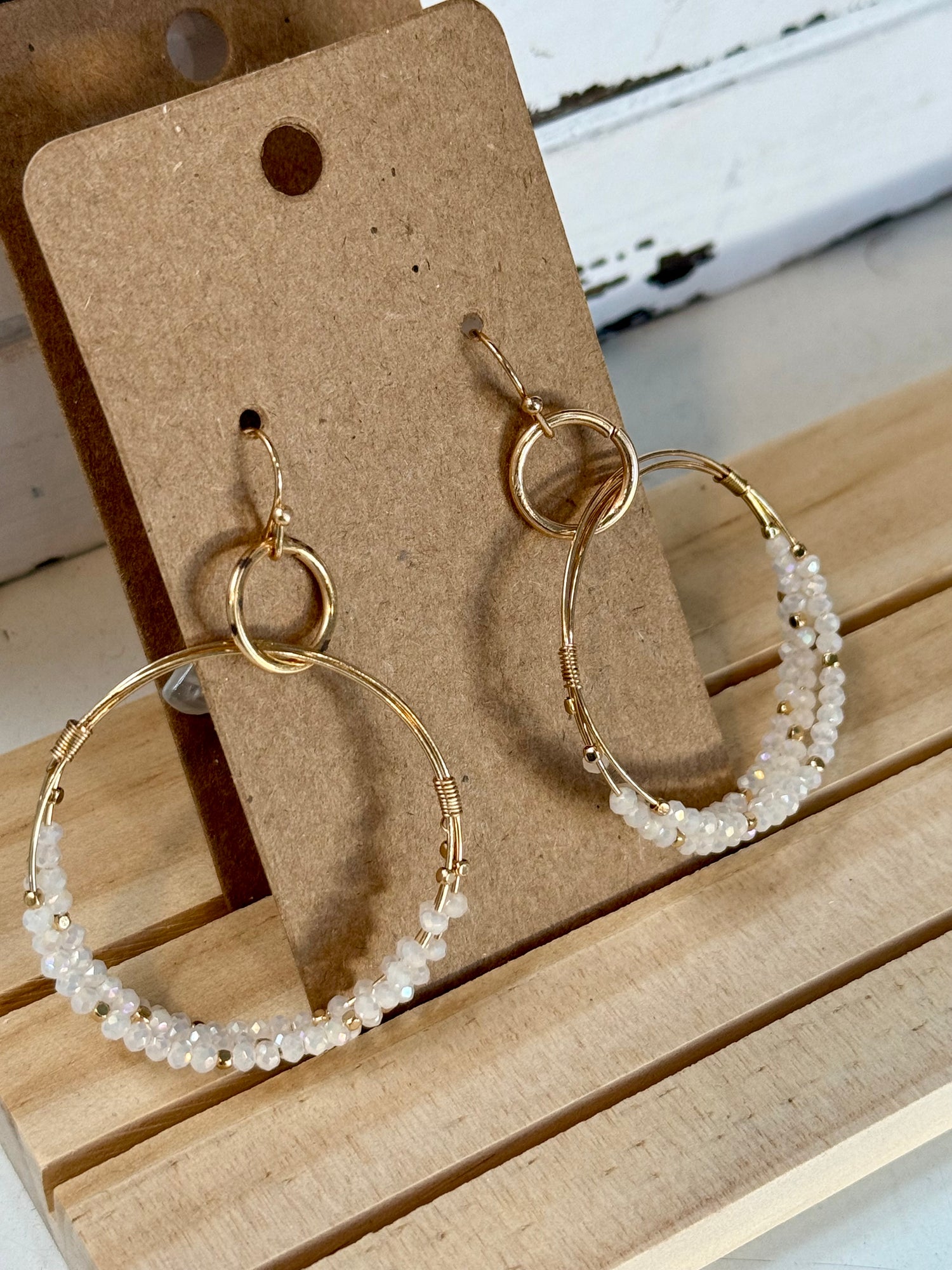 Earrings | Boho Crystal Hoops