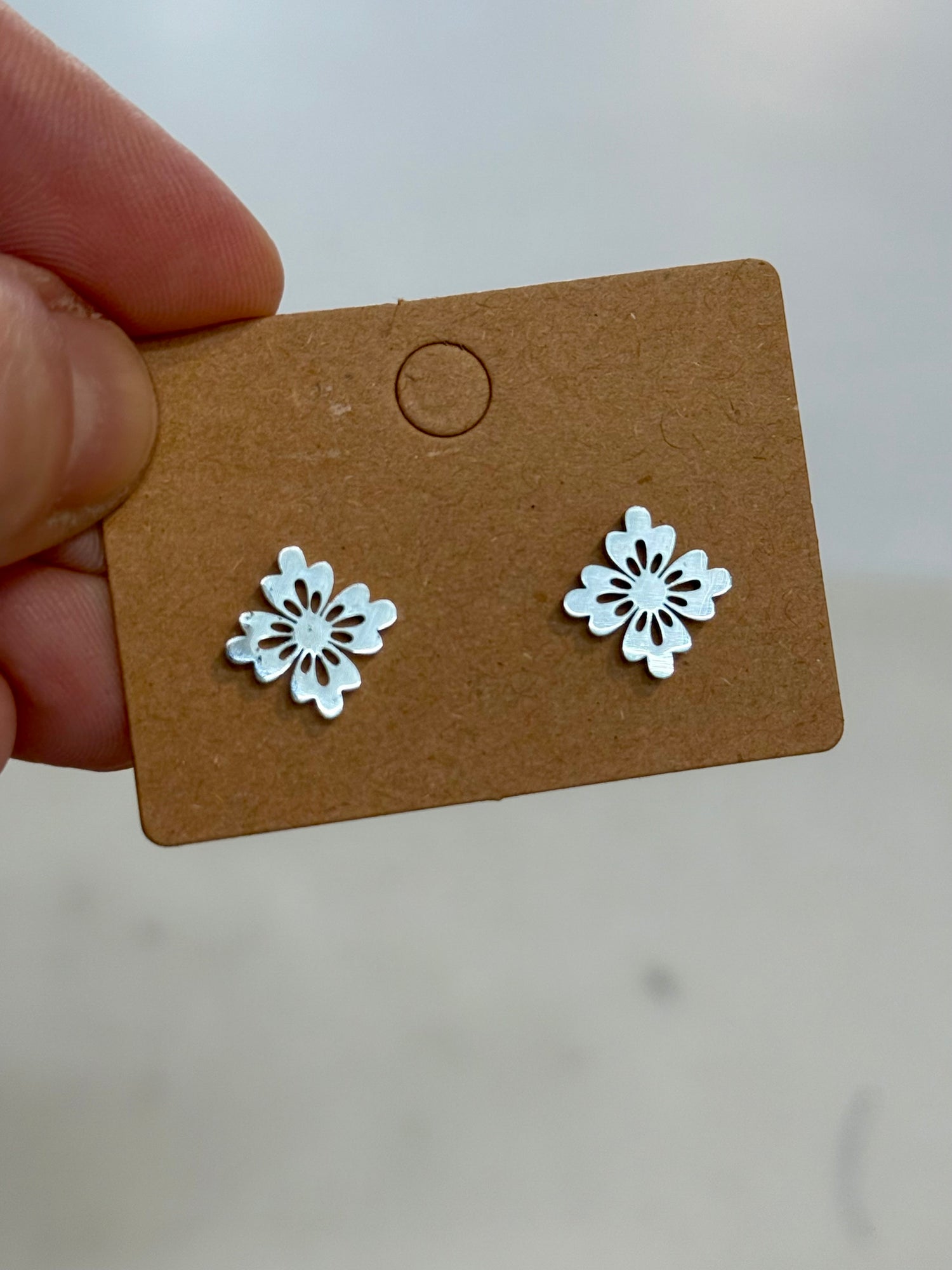 Stainless Stud Earrings | Dainty Floral Squares
