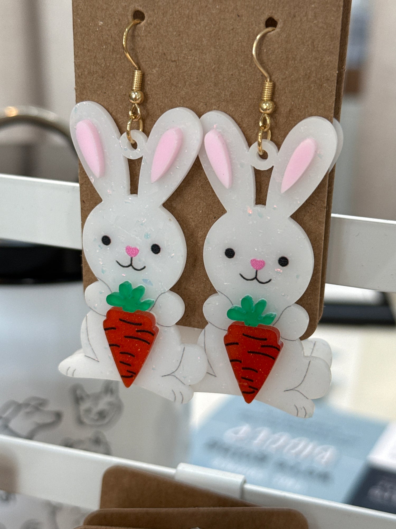 Easter Earrings | Acrylic Bunny & Carrots