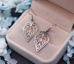 Stanless Steel Dangle Earrings | Big Tree Leaf (Gold or Silver)