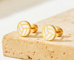 Stud Earrings | Enamel Volleyballs