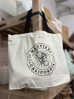 Over-the-Shoulder Organic Cotton Tote | Martinez Round Logo Design