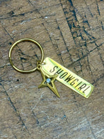 Engraved Stainless Keychain | Showgirl with CZ Star Charm