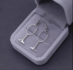 Stanless Steel Dangle Earrings | Wine Glass Shape (Gold or Silver)