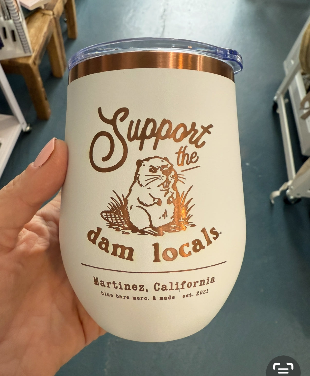 12 oz or 16oz Stemless Wine Tumbler | Support the Dam Locals Beaver