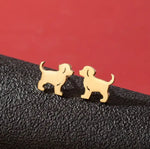 Stainless Stud Earrings | Dogs (Gold)