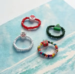 Christmas Stretchy Beaded Ring | Assorted Clay Bead