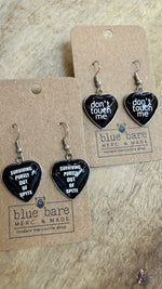 Earrings | Black Snarky Heart | Surviving Purely Out of Spite