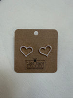 Earrings | Open Heart Rhinestone Stud