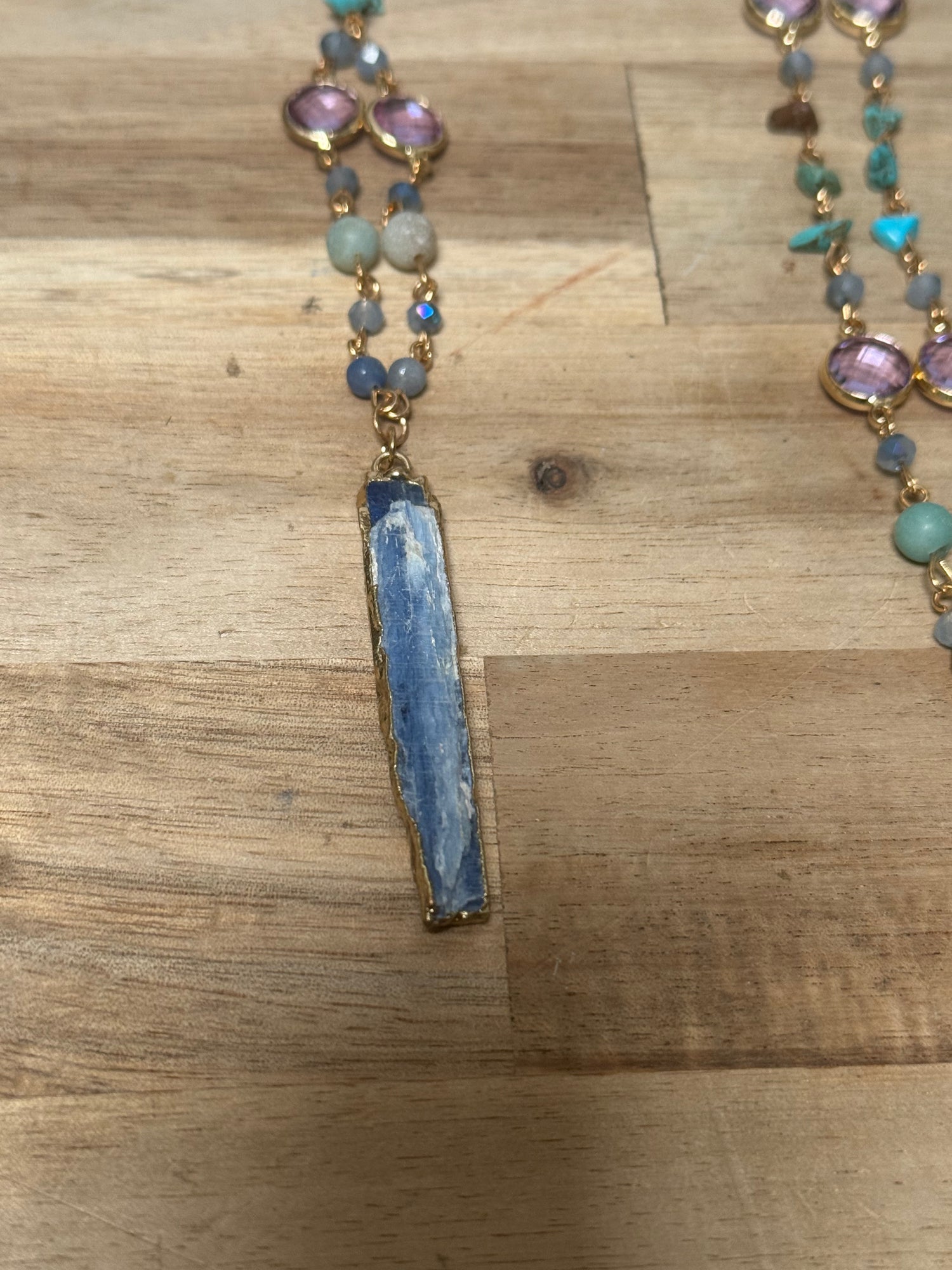 Necklace | Natural Blue Kyanite Stone Statement Necklace