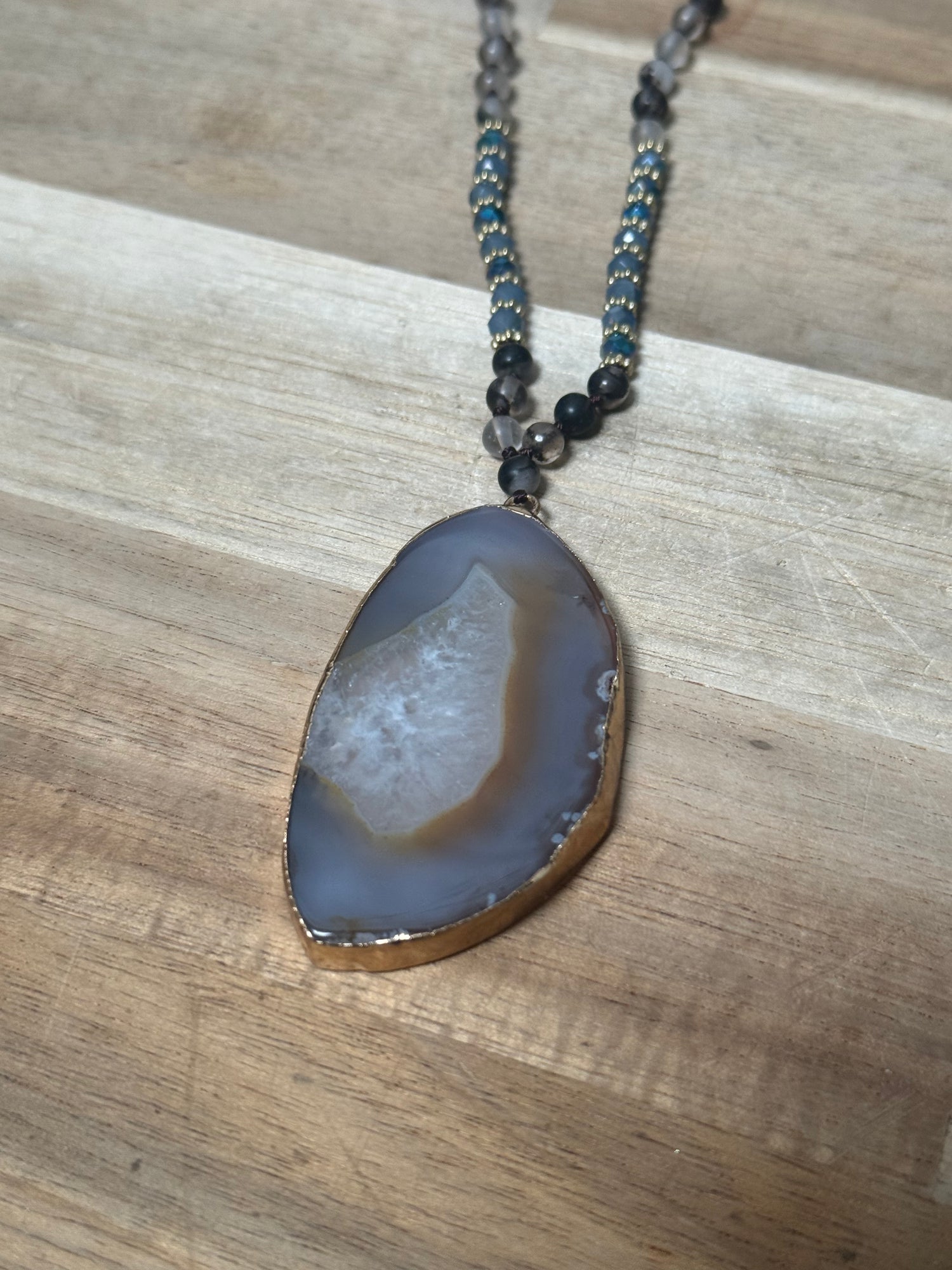 Necklace | Natural Agate Stone Statement Necklace