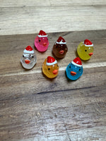 Pair of Tiny Glow Santa Ducks