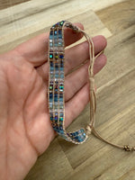 Handmade Beaded Bracelet | Shades of Blue Adjustable