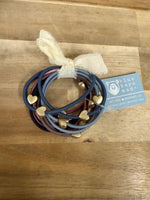 Hair Tie Rubberband Set | Matte Gold Heart Accent