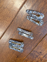 Acetate Hair Clip Pair | Gray White Shell