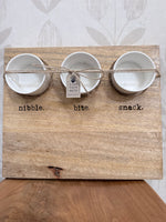 Wood dipping tray |nibble, bite, snack