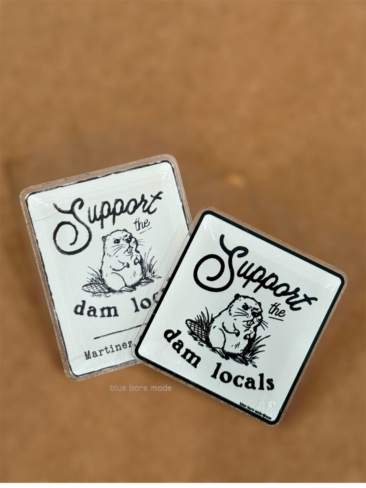 Acrylic Lapel Pin | Support the Dam Locals Beaver